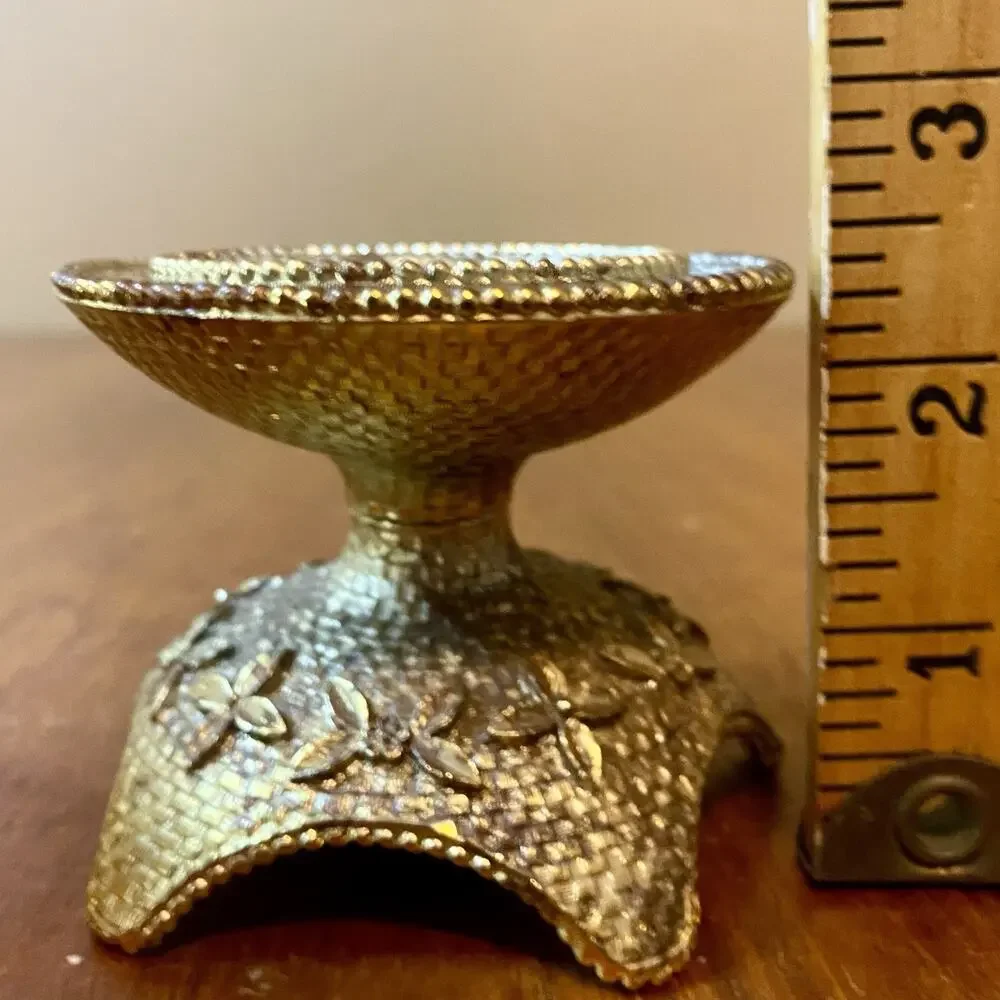 Vintage Brass Ornate Candlestick Holders 2.5” Set Of 2 Baroque-style
